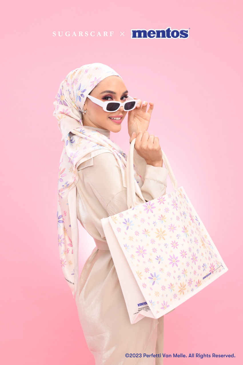 Sugarscarf X Mentos Canvas Cotton 100% ToteBag in Flower Candy