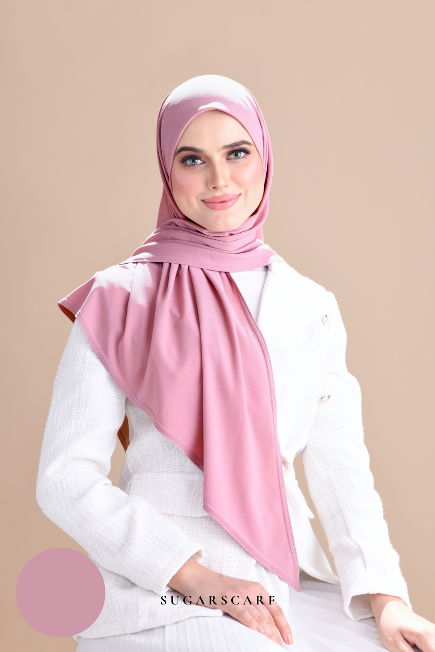 Claudia Triangle Style (Semi Instant Hijab) (Rose)