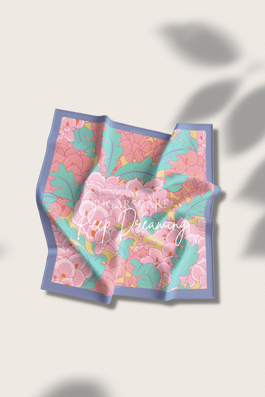 ( Square ) Bloom Flair Soft Silk Matte Satin ( KEEP DREAMING )