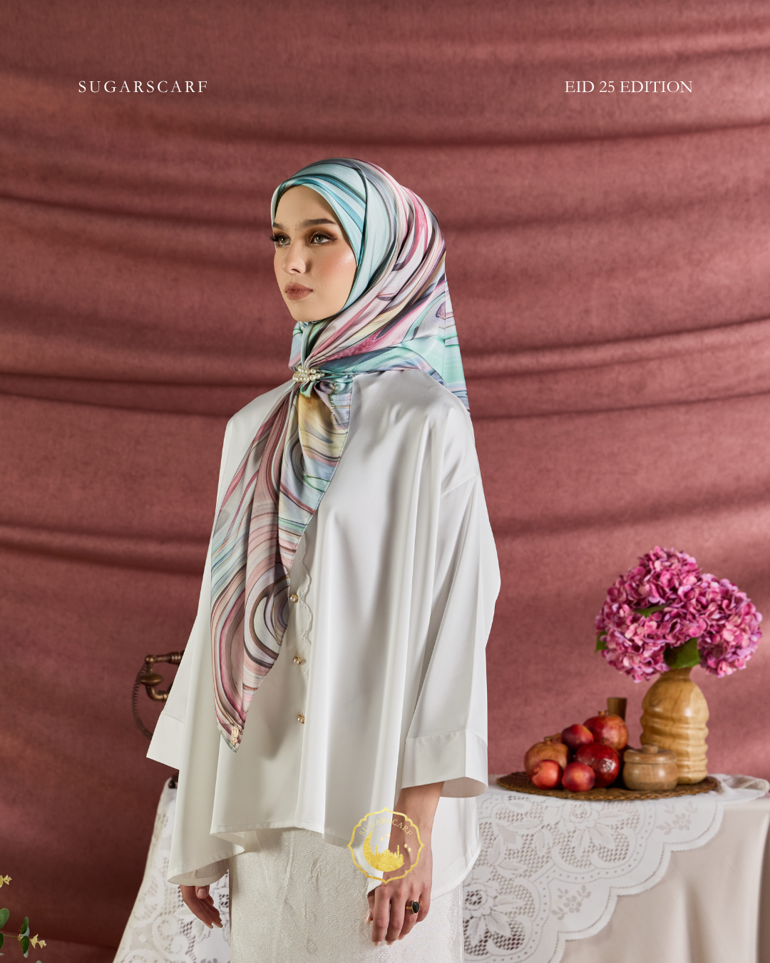 YES DEFECT (Square ) Celeste In Mixed Silk Matte Satin (SimpulanCeleste)