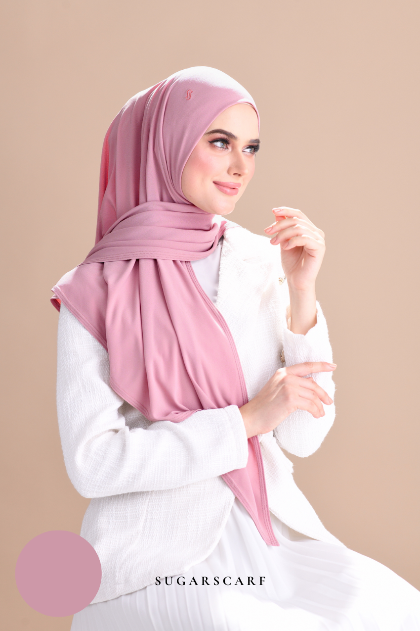 Claudia Triangle Style (Semi Instant Hijab) (Rose)