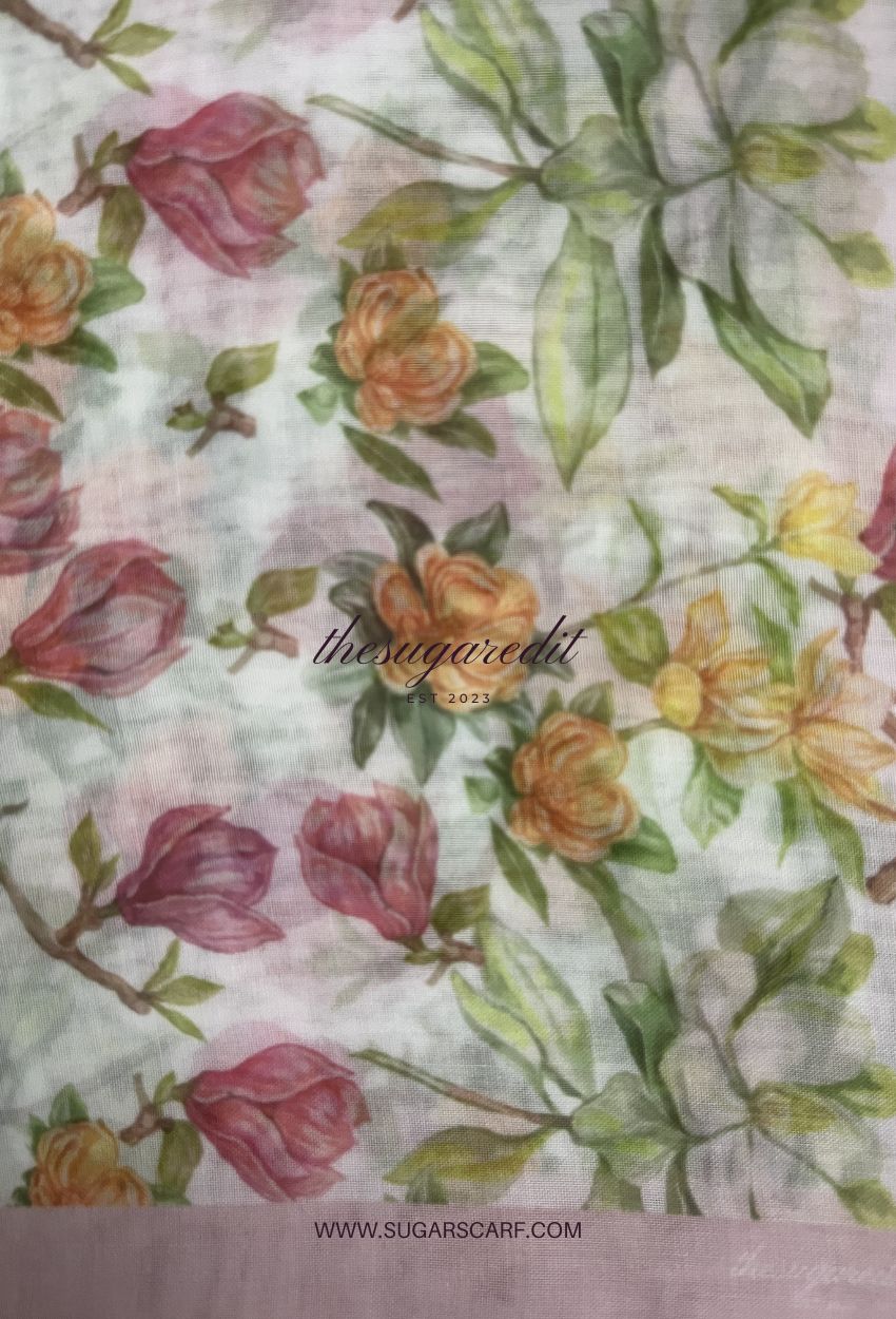 TSE BloomInvitation Japanese Cotton Voile Square - Himari