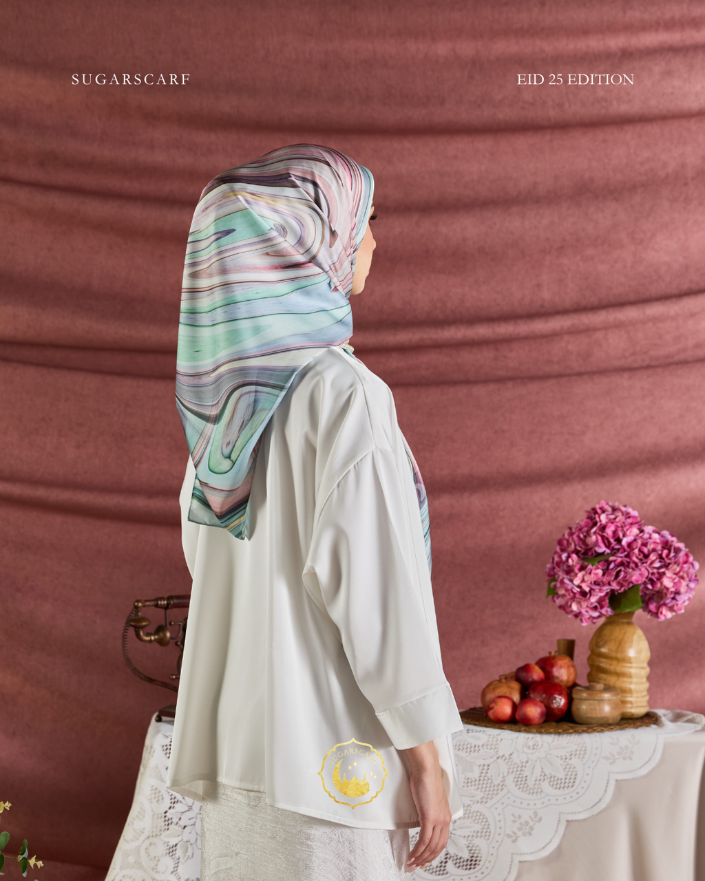 YES DEFECT (Square ) Celeste In Mixed Silk Matte Satin (SimpulanCeleste)