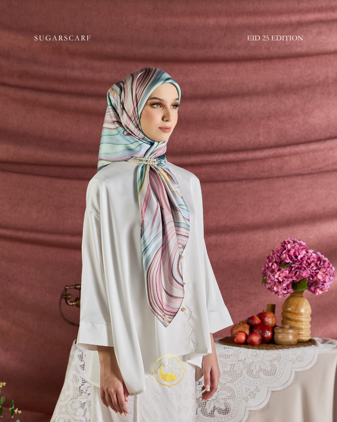 YES DEFECT (Square ) Celeste In Mixed Silk Matte Satin (SimpulanCeleste)