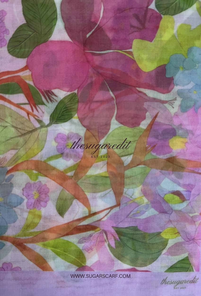 TSE BloomInvitation Japanese Cotton Voile Square - Sora