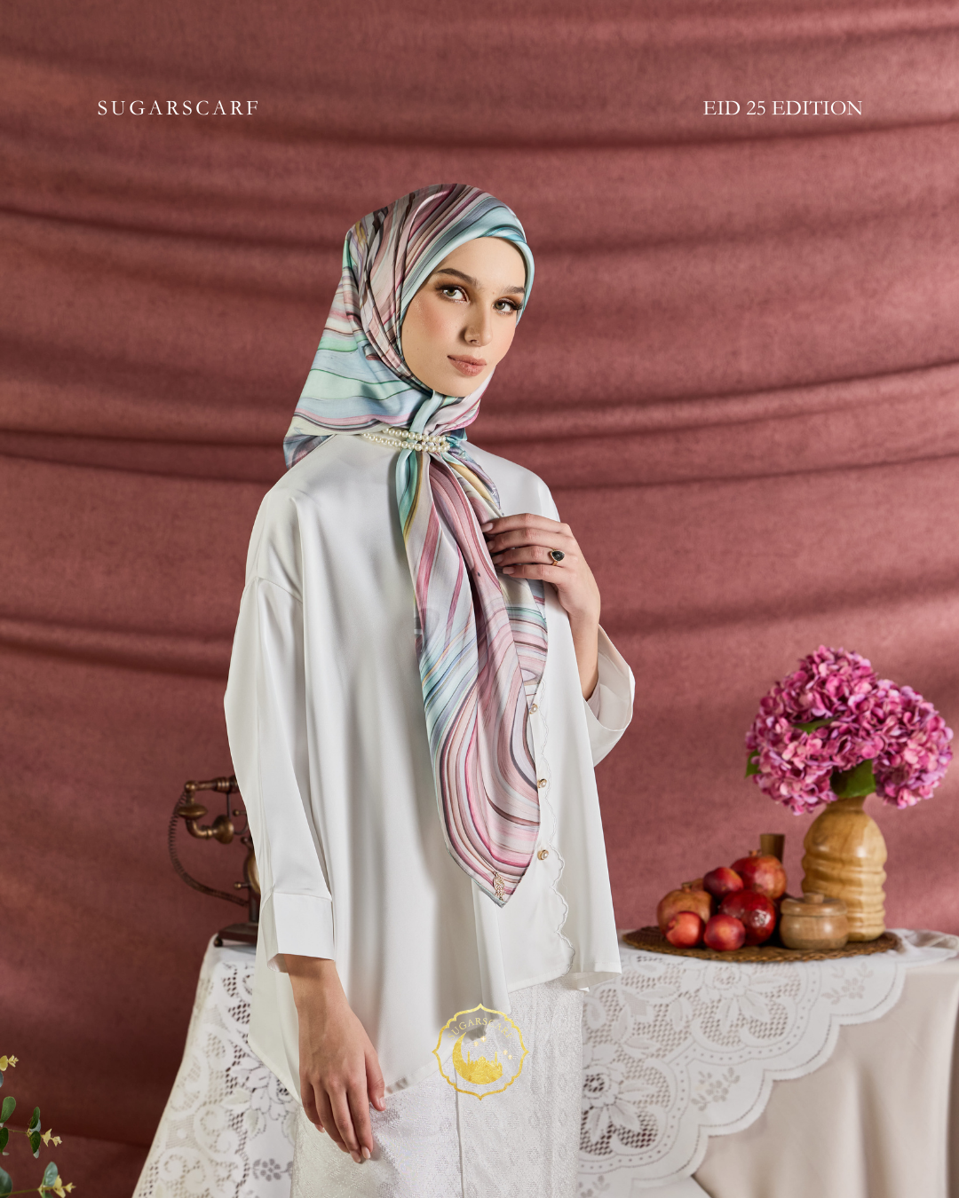 YES DEFECT (Square ) Celeste In Mixed Silk Matte Satin (SimpulanCeleste)