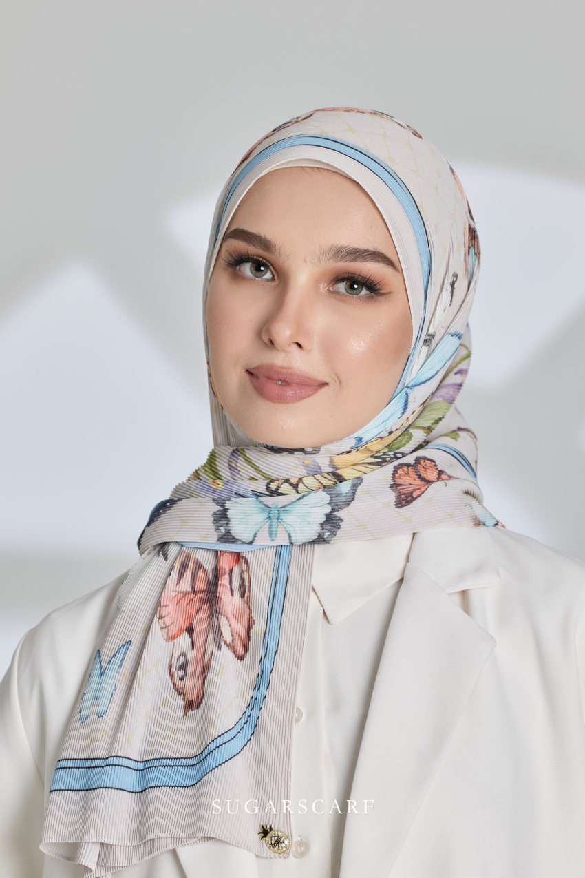 (SAMPLE) ( Full Wide Pleats Shawl ) Garden of Hurrem Bloom in ( BELKIS )