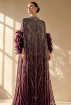 Seraphina Crystal Beads Drape In Purple Crimson
