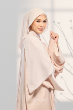 Noir Éclat Anne Embroidery Abaya Outer Robe in Bare Elegance