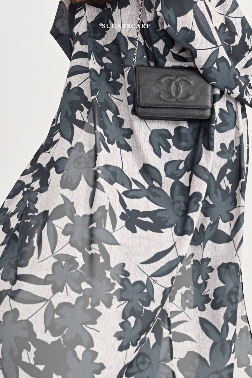 She is In Bloom Abaya Outer in Grisel