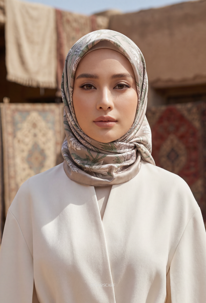 Eid Bloom 2026 Scarves Mixed Satin Square in BloomVivian
