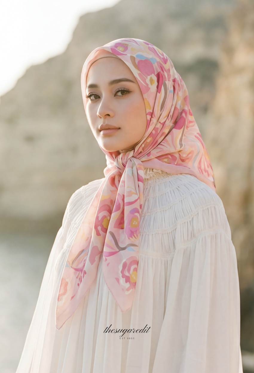 TSE BloomInvitation Japanese Cotton Voile Square In Kate