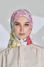 YES ( Square ) Garden of Hurrem Bloom Mixed Silk Satin Scarf ( LUNARA )