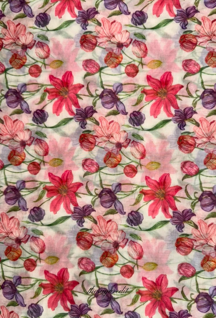TSE BloomInvitation Japanese Cotton Voile Square - Zurich