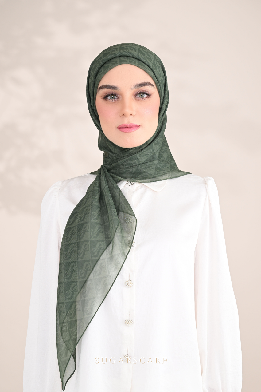 YES DEFECT - ( Square ) SSMonogramJP Voile in ( Salad )