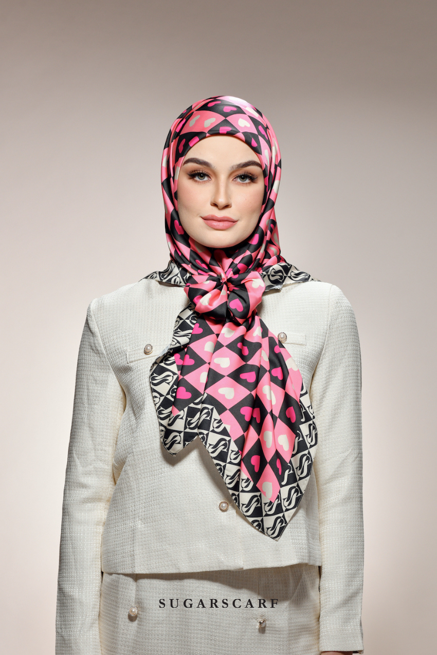 YES DEFECT - ( Square Satin ) Kindness Matte Satin Silk Scarf ( GRATITUDE )