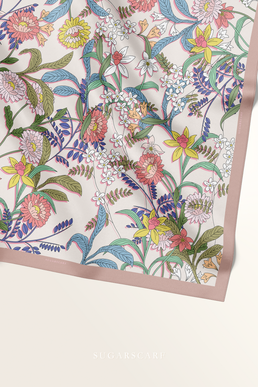 YES ( Square ) Blooming Matte Satin Silk Square ( VISIONARY )
