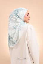 YES ( Square ) Dear Jouy Deer Tales Edition Matte Satin Silk Scarf ( Pistachio Biscuit)