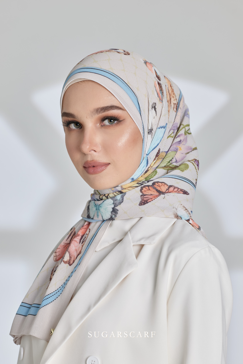 (SAMPLE) ( Full Wide Pleats Shawl ) Garden of Hurrem Bloom in ( BELKIS )