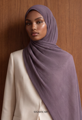 ( Full Wide Pleats Shawl ) Elegant Folds Everyday - (Merlot)