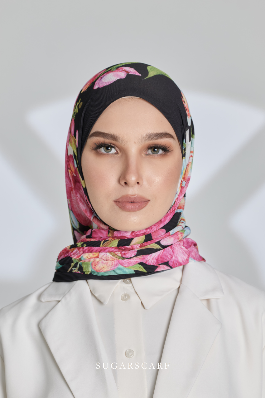 YES DEFECT ( Full Wide Pleats Shawl ) Raya Vol 1 Seri Fiora ( SERI MALAM )