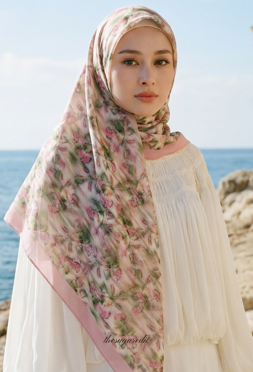 TSE BloomInvitation Japanese Cotton Voile Square FloralFrenzy