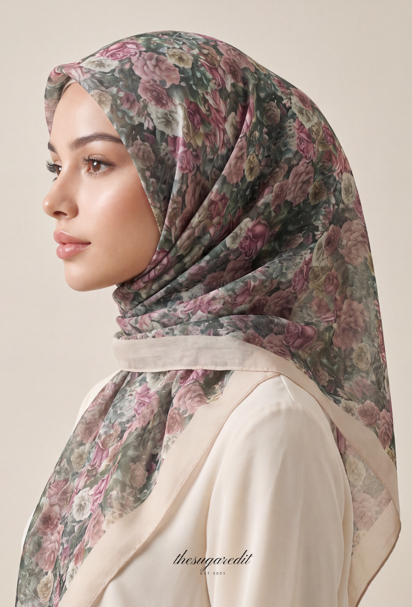 TSE BloomInvitation Japanese Cotton Voile Square - SaoPaolo