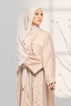 Noir Éclat Anne Embroidery Abaya Outer Robe in Bare Elegance