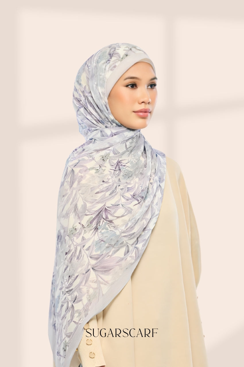 Jardin Full Wide Pleated Shawl in Elan