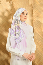 ( Square ) Seri Raya Riang Mixed Satin Silk Scarf (Pancake)