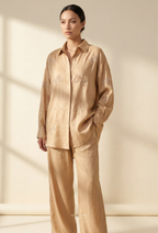 Jeniffer Set Mixed Linen-Blend In Camel