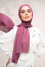(SAMPLE) ( Full Wide Pleats Shawl ) Elegant Folds Everyday Ironless Pleats Shawl ( Mangosteen )