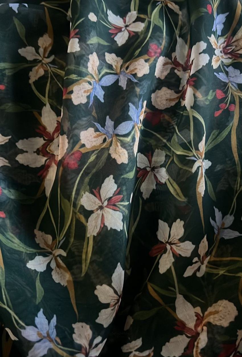 TSE Bloom JapaneseOsaka 47Inch Cotton Voile Square - Quinn