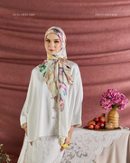 YES DEFECT - (Square ) Celeste In Mixed Silk Matte Satin (Restu)