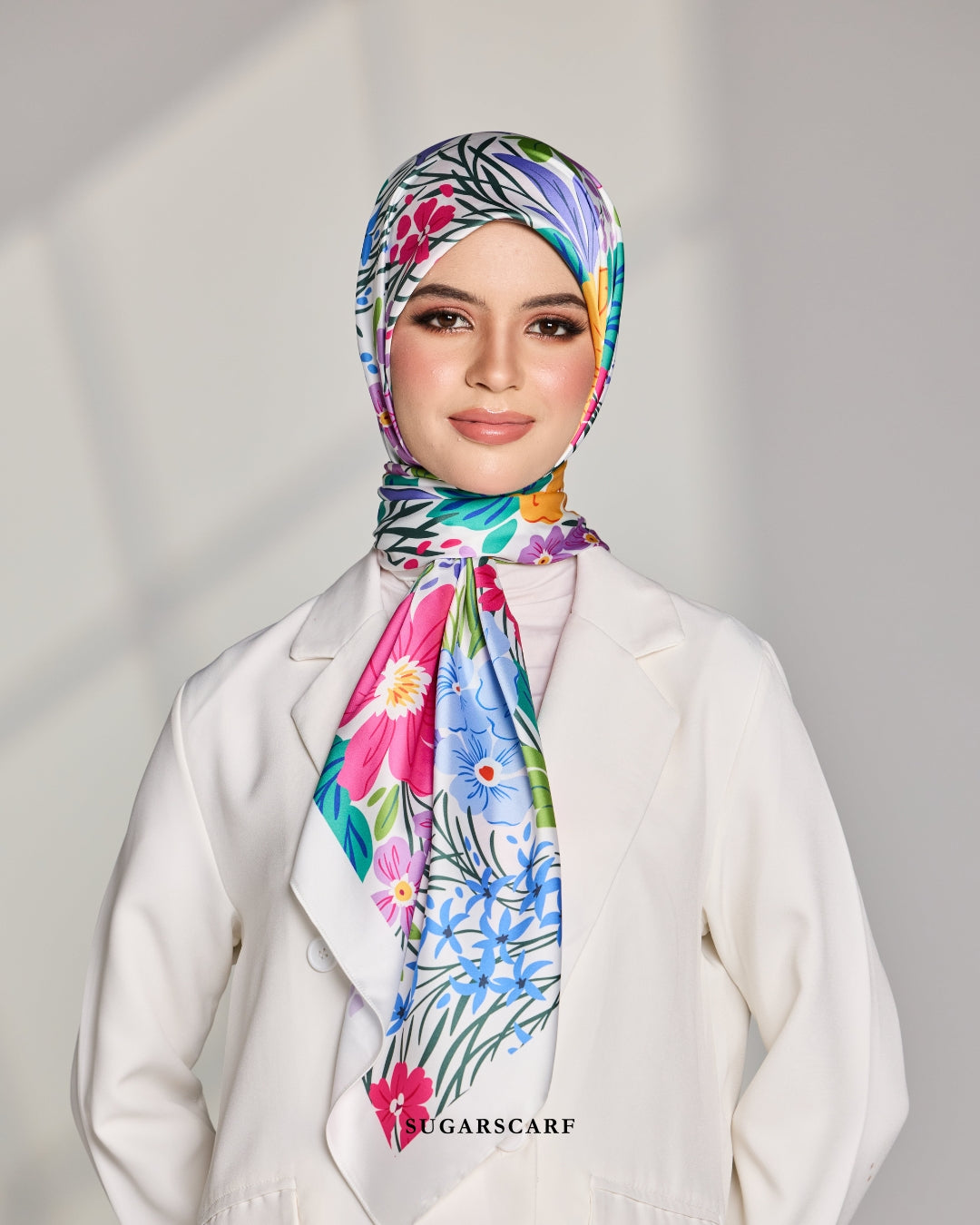 YES DEFECT Matte Satin Silk Sq (Garden Whimsy) in Floral Whispers