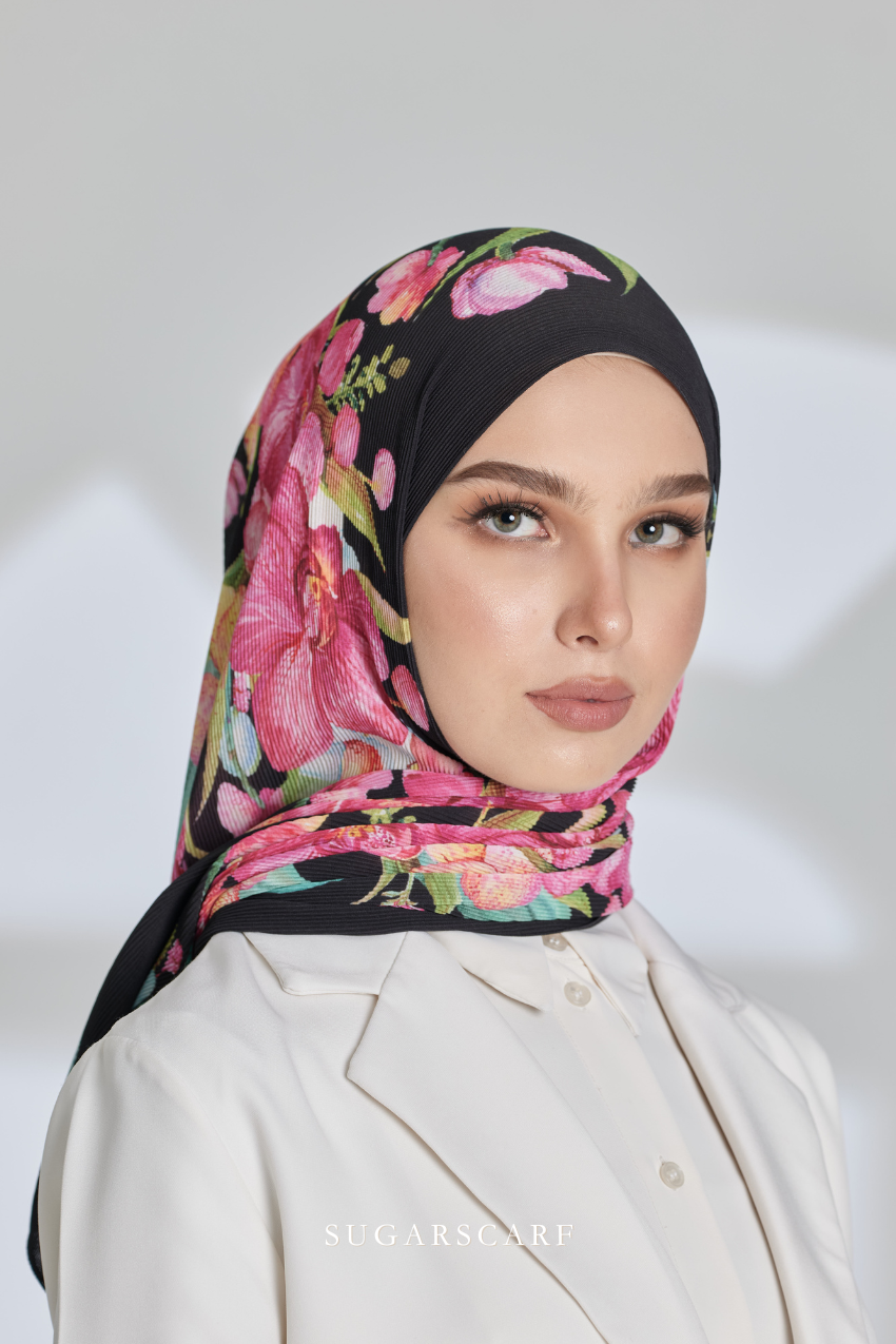 YES DEFECT ( Full Wide Pleats Shawl ) Raya Vol 1 Seri Fiora ( SERI MALAM )