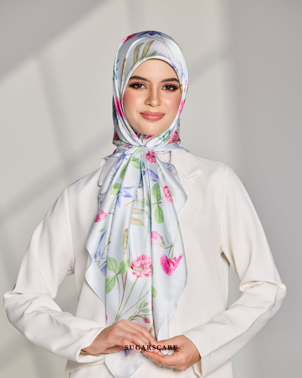 Matte Satin Silk Sq (Garden Whimsy) in Fleur Fable