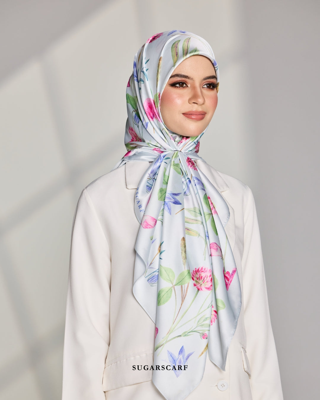 Matte Satin Silk Sq (Garden Whimsy) in Fleur Fable