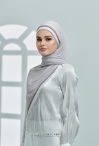 YES DEFECT ( Full Wide Pleats Shawl ) Classy Monogram ( ASH PURPLE )