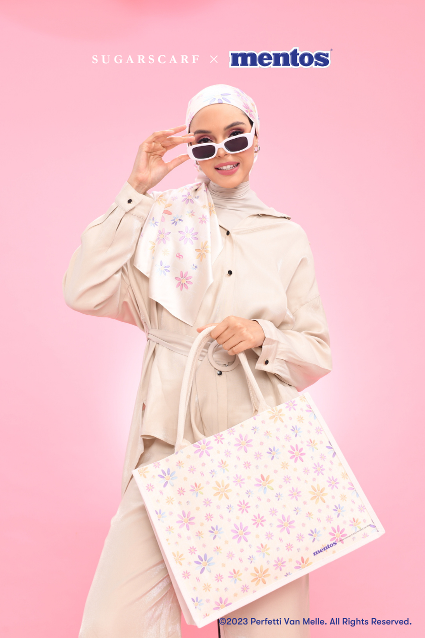 Sugarscarf X Mentos Canvas Cotton 100% ToteBag in Flower Candy