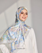 YES DEFECT Matte Satin Silk Sq (Garden Whimsy) in EverBloom