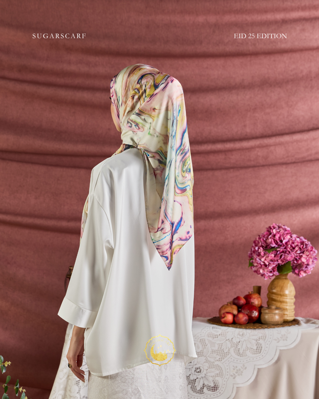 YES DEFECT - (Square ) Celeste In Mixed Silk Matte Satin (Restu)