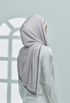 YES DEFECT ( Full Wide Pleats Shawl ) Classy Monogram ( ASH PURPLE )