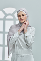 YES DEFECT ( Full Wide Pleats Shawl ) Classy Monogram ( ASH PURPLE )