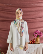YES DEFECT - (Square ) Celeste In Mixed Silk Matte Satin (Restu)