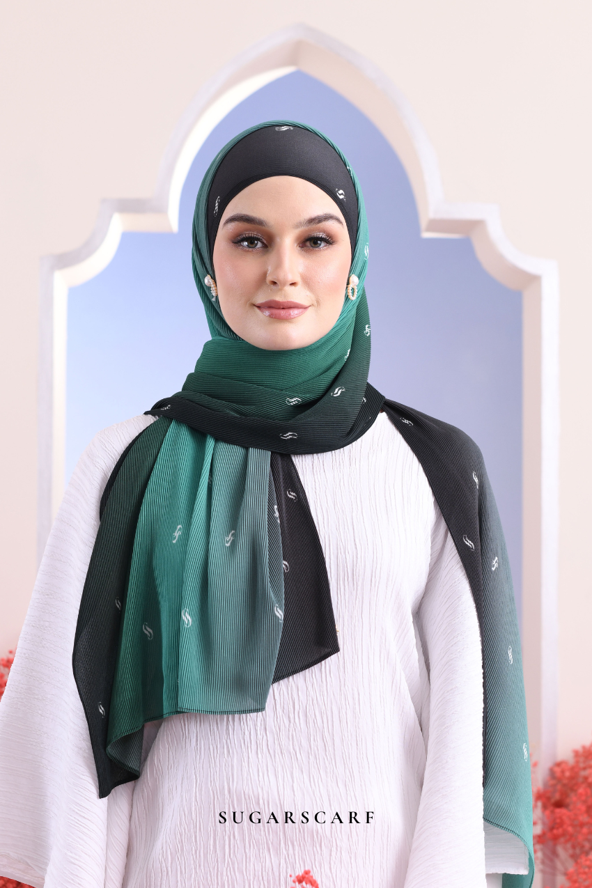 (SAMPLE) OmbreMonogram Pleated Shawl in Dehli