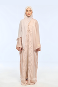 Noir Éclat Anne Embroidery Abaya Outer Robe in Bare Elegance