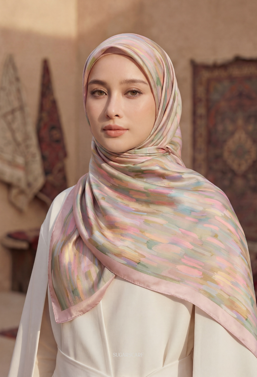 Eid Mod 2026 Scarves Mixed Satin Square in Prive