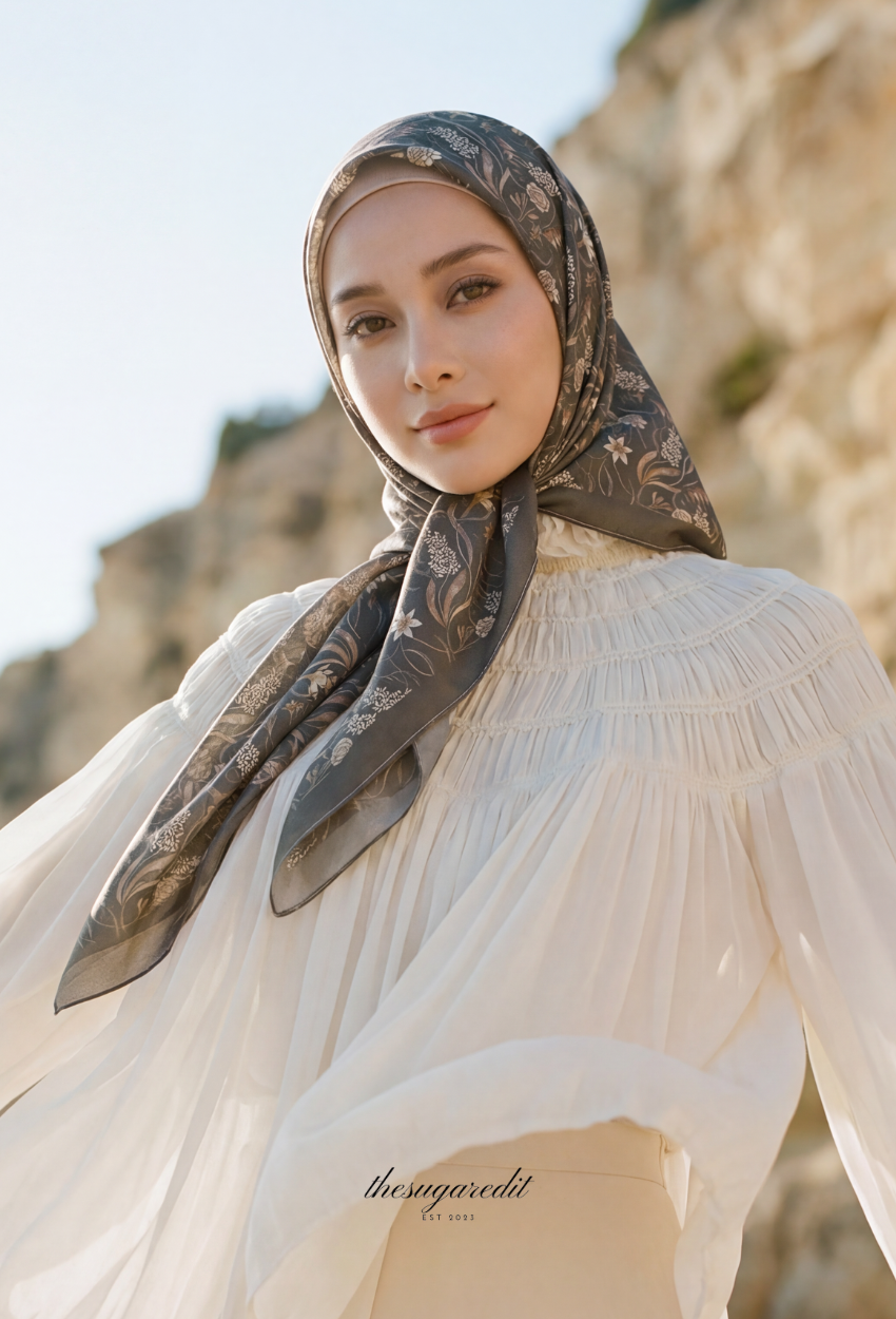 TSE Grace Collection Japanese Voile Square In MoonlitMuse