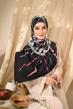YES DEFECT - ( Square ) Classy Harmoni Mixed Satin Silk Scarf ( LOYAL )